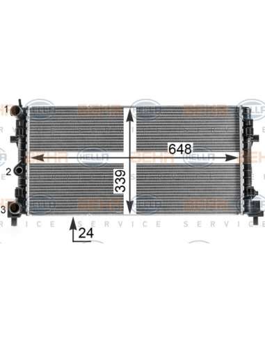 Radiador, refrigeración del motor Hella 8MK 376 902-014 - Radiador VAG, A1, IBIZA, POLO BEHR HELLA SERVICE  PREMIUM LINE 