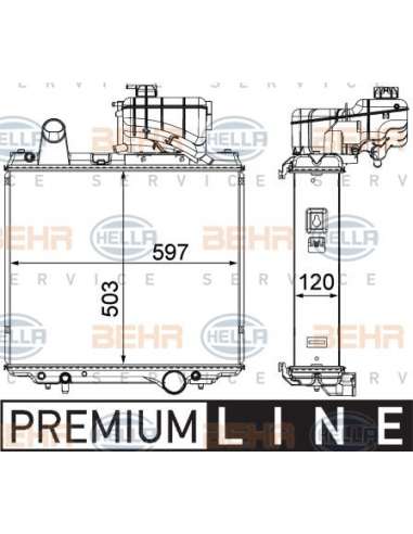 Radiador, refrigeración del motor Hella 8MK 376 903-001 - Radiador JOHN DEERE 6030 SERIES BEHR HELLA SERVICE  PREMIUM LINE 