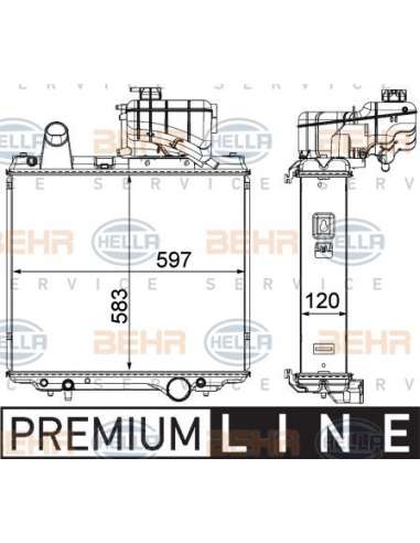 Radiador, refrigeración del motor Hella 8MK 376 903-011 - Radiador JOHN DEERE 6030 SERIES BEHR HELLA SERVICE  PREMIUM LINE 