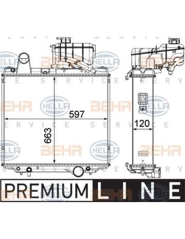 Radiador, refrigeración del motor Hella 8MK 376 903-021 - Radiador JOHN DEERE 7030 BEHR HELLA SERVICE  PREMIUM LINE 