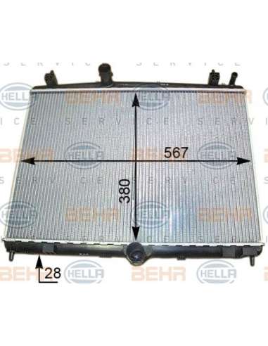 Radiador, refrigeración del motor Hella 8MK 376 910-204 - Radiador PEUGEOT 406/ CITROEN C5 BEHR HELLA SERVICE  PREMIUM L...