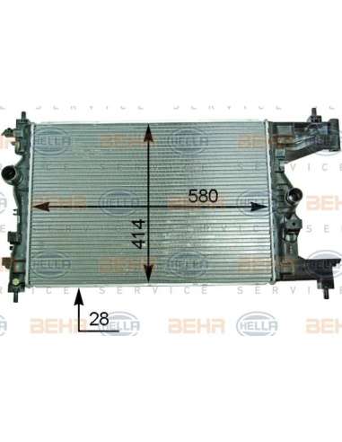 Radiador, refrigeración del motor Hella 8MK 376 910-224 - Radiador OPEL ASTRA J BEHR HELLA SERVICE  PREMIUM LINE 