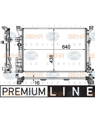 Radiador, refrigeración del motor Hella 8MK 376 924-011 - Radiador MERCEDES BENZ A-/B-CLASS BEHR HELLA SERVICE  PREMIUM ...