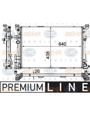 Radiador, refrigeración del motor Hella 8MK 376 924-021 - Radiador MERCEDES BENZ A-/B-CLASS BEHR HELLA SERVICE  PREMIUM ...