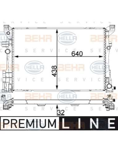 Radiador, refrigeración del motor Hella 8MK 376 924-041 - Radiador MERCEDES BENZ A-/B-CLASS BEHR HELLA SERVICE  PREMIUM ...