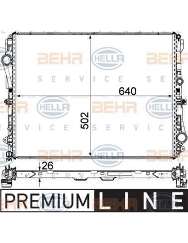 Radiador, refrigeración del motor Hella 8MK 376 924-071 - Radiador MERCEDES S-CL. (W222) BEHR HELLA SERVICE  PREMIUM LINE 