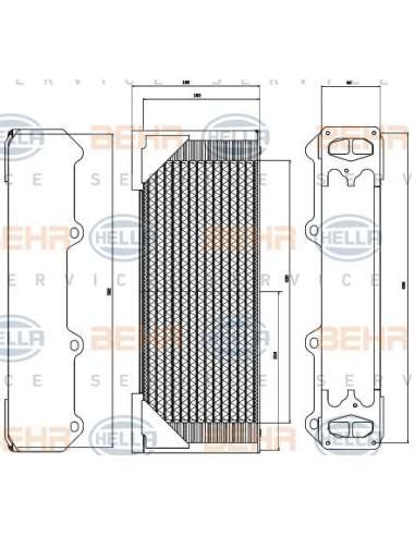 Radiador, refrigeración del motor Hella 8MK 376 949-021 - Radiador DEUTZ ENGINE BEHR HELLA SERVICE  PREMIUM LINE 
