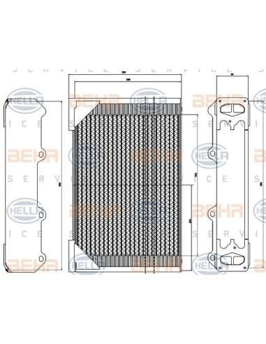 Radiador, refrigeración del motor Hella 8MK 376 949-071 - Radiador DEUTZ ENGINE BEHR HELLA SERVICE  PREMIUM LINE 