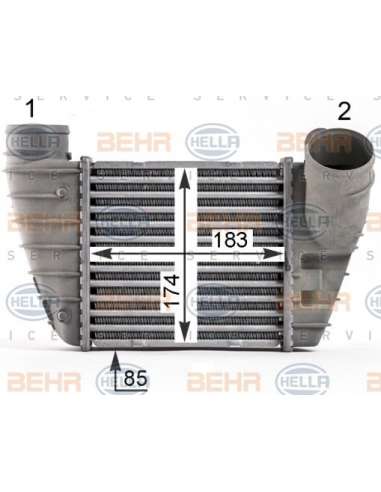 Radiador de aire de admisión Der. Hella 8ML 376 700-051 - Intercooler AUDI S3,TT / SEAT LEON  I BEHR HELLA SERVICE  PREM...