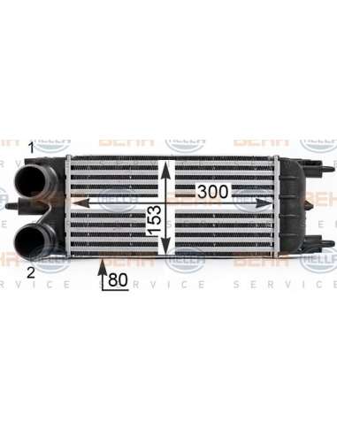 Radiador de aire de admisión Hella 8ML 376 700-081 - Intercooler CITROEN C5 BEHR HELLA SERVICE  PREMIUM LINE 
