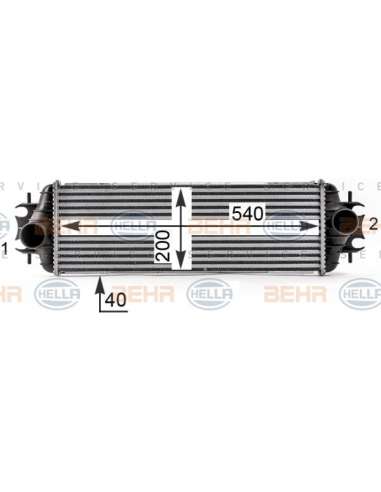 Radiador de aire de admisión Hella 8ML 376 700-111 - Intercooler OPEL / NISSAN / RENAULT BEHR HELLA SERVICE  PREMIUM LINE 