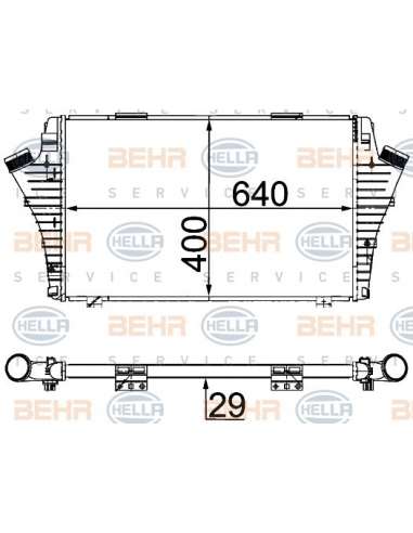 Radiador de aire de admisión Hella 8ML 376 700-724 - Intercooler OPEL SIGNUM 1.9 CTDI 16 V BEHR HELLA SERVICE  PREMIUM L...