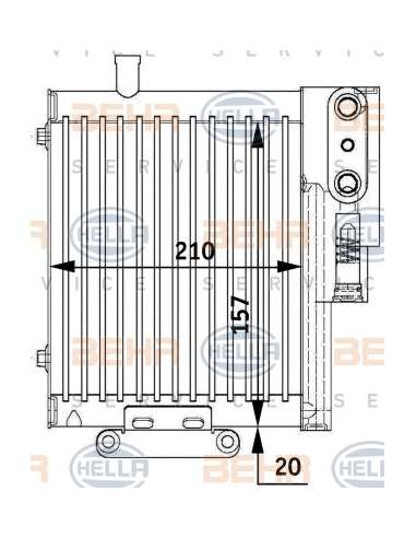 Radiador de aceite, transmisión automática Hella 8MO 376 729-591 - Refr. Aceite Cambio AUDI A6 BEHR HELLA SERVICE  PREMI...