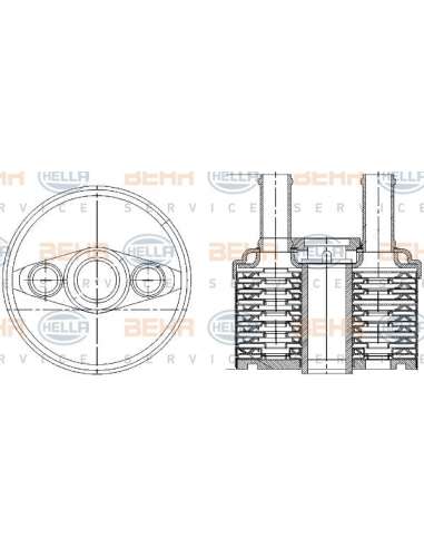 Radiador de aceite, transmisión automática Hella 8MO 376 787-691 - Refr. Aceite Motor VW GOLF V/ PASSA T BEHR HELLA SERV...