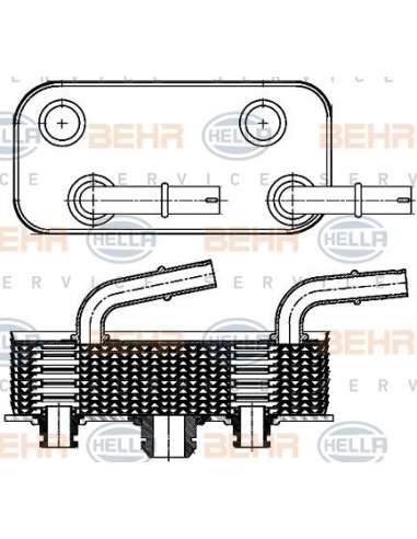 Radiador de aceite, transmisión automática Hella 8MO 376 790-791 - Refr. Aceite Motor BMW E46 BEHR HELLA SERVICE  PREMIU...