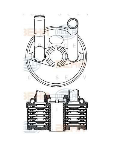 Radiador de aceite, transmisión automática Hella 8MO 376 797-001 - Refr. Aceite Motor VW Polo Skoda Fa bia BEHR HELLA SE...