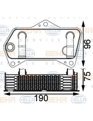 Radiador de aceite, transmisión automática Hella 8MO 376 797-181 - Refr. Aceite Cambio Audi A3 1.8T,2. 0T BEHR HELLA SER...