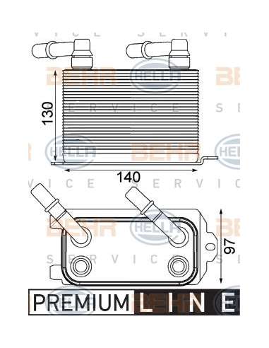 Radiador de aceite, transmisión automática Hella 8MO 376 924-211 - Refr. Aceite Cambio RANGE ROVER III BEHR HELLA SERVIC...