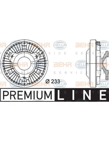 Embrague, ventilador del radiador Hella 8MV 376 728-381 - Embrague Visco MB ACTROS (SKN V) BEHR HELLA SERVICE  PREMIUM L...