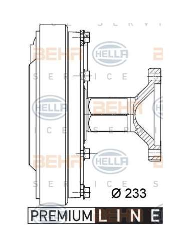 Embrague, ventilador del radiador Hella 8MV 376 728-761 - Embrague Visco DAF CF 75 BEHR HELLA SERVICE  PREMIUM LINE 
