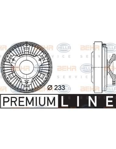 Embrague, ventilador del radiador Hella 8MV 376 729-481 - Embrague Visco MB ACTROS (SKN-V) BEHR HELLA SERVICE  PREMIUM L...