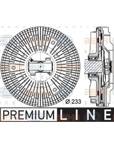 Embrague, ventilador del radiador Hella 8MV 376 730-101 - Embrague Visco MB AXOR (SKN-C) BEHR HELLA SERVICE  PREMIUM LINE 