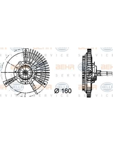 Embrague, ventilador del radiador Hella 8MV 376 731-131 - Embrague Visco MB G-CL. (W460) BEHR HELLA SERVICE  PREMIUM LINE 