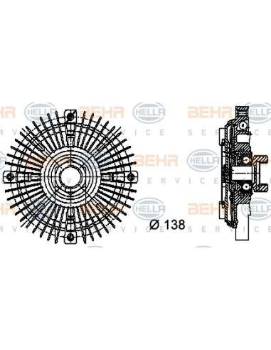 Embrague, ventilador del radiador Hella 8MV 376 732-201 - Embrague Visco AUDI V8 BEHR HELLA SERVICE  PREMIUM LINE 