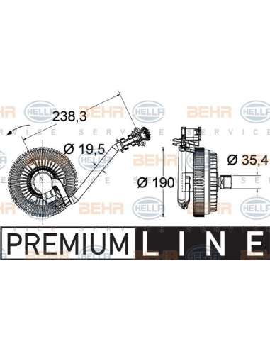 Embrague, ventilador del radiador Hella 8MV 376 734-021 - Embrague Visco GMC / CHEVROLET BEHR HELLA SERVICE  PREMIUM LINE 