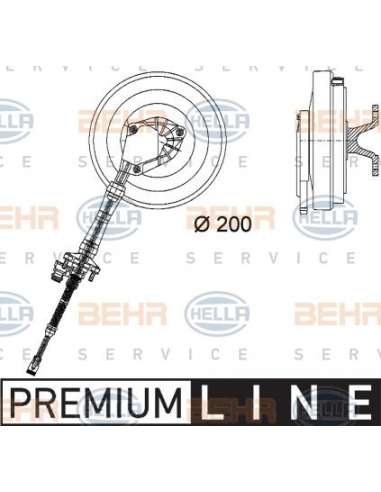 Embrague, ventilador del radiador Hella 8MV 376 734-221 - Embrague Visco elec. RENAULT PREMIU M BEHR HELLA SERVICE  PREM...