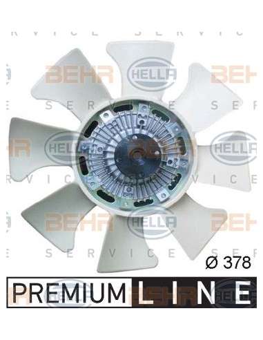 Ventilador, refrigeración del motor Hella 8MV 376 734-281 - Embrague+aspas, radiador KIA SPORTA GE (-- 96) BEHR HELLA SE...