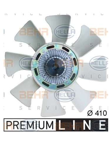 Ventilador, refrigeración del motor Hella 8MV 376 734-291 - Embrague+aspas, radiador KIA SPORTA GE (96--97) BEHR HELLA S...