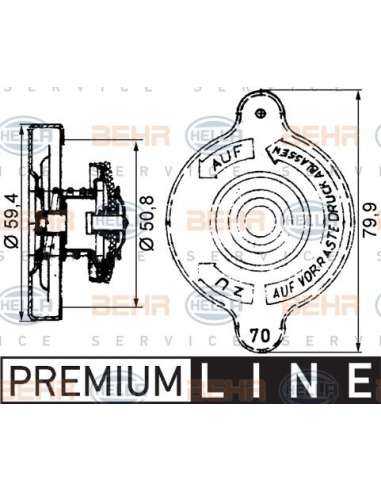 Tapa, radiador Hella 8MY 376 742-191 - Cierre De Bayoneta MB BEHR HELLA SERVICE  PREMIUM LINE 