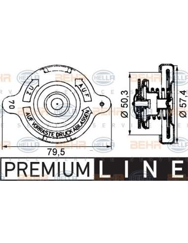 Tapa, radiador Hella 8MY 376 742-201 - Cierre De Bayoneta MB BEHR HELLA SERVICE  PREMIUM LINE 