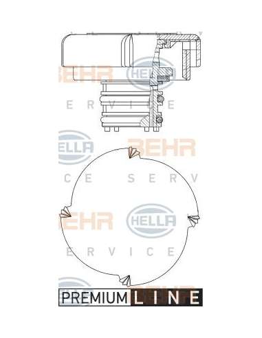 Tapón, depósito de refrigerante Hella 8MY 376 743-451 - Cierre a rosca BMW 7 (E38) BEHR HELLA SERVICE  PREMIUM LINE 