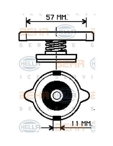 Tapa, radiador Hella 8MY 376 768-141 - Cierre De Bayoneta UNIVERSAL BEHR HELLA SERVICE  PREMIUM LINE 