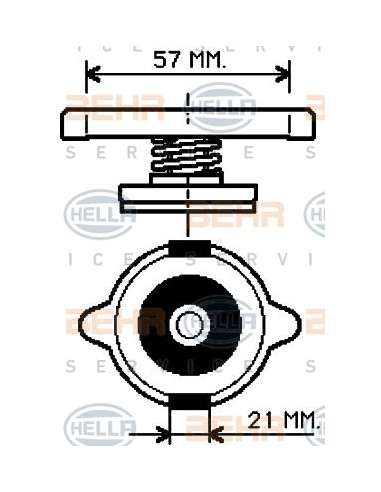 Tapa, radiador Hella 8MY 376 768-151 - Cierre De Bayoneta UNIVERSAL BEHR HELLA SERVICE  PREMIUM LINE 