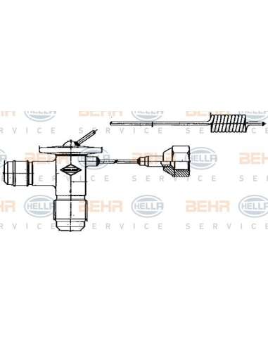 Válvula de expansión, aire acondicionado Hella 8UW 351 235-001 - Válvula de expansión BMW 3 (E21) /  5 (E12/28) BEHR HEL...
