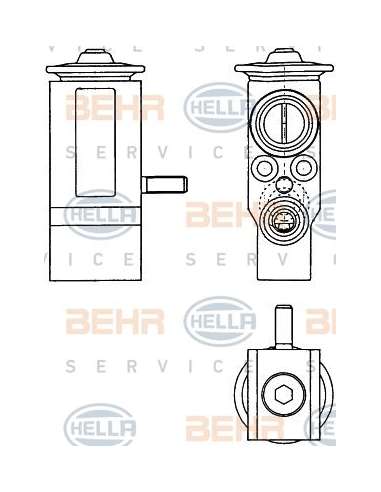 Válvula de expansión, aire acondicionado Hella 8UW 351 303-381 - Válvula de expansión RENAULT KANGOO BEHR HELLA SERVICE ...