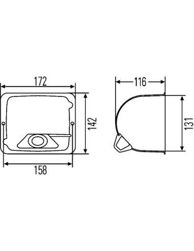 Cuerpo, faro principal Der. Hella 9BG 127 426-001 - 9BG127426-001 CARCASA PARA 010160/1