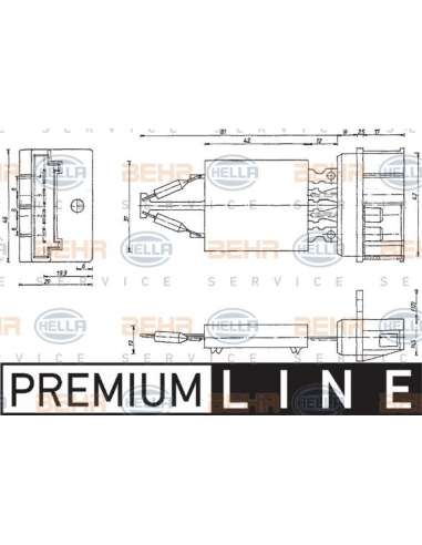 Resitencia, ventilador habitáculo Hella 9ML 351 332-401 - Resistencia MERCEDES BENZ ACTROS BEHR HELLA SERVICE  PREMIUM L...