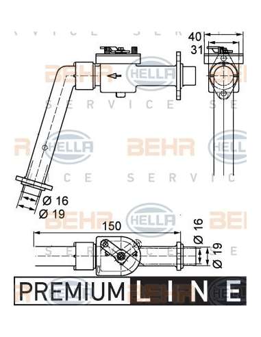 Válvula de control de refrigerante Hella 9XL 351 328-121 - Válvula Reguladora VOLVO BEHR HELLA SERVICE  PREMIUM LINE 