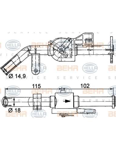 Válvula de control de refrigerante Hella 9XL 351 328-151 - Válvula Reguladora MB LN 2 BEHR HELLA SERVICE  PREMIUM LINE 