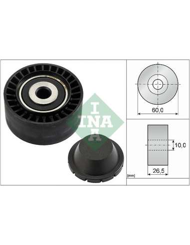 Polea inversión/guía, correa poli V Ina 532 0331 10 - Tensor  Correa auxiliar DriveAlign®