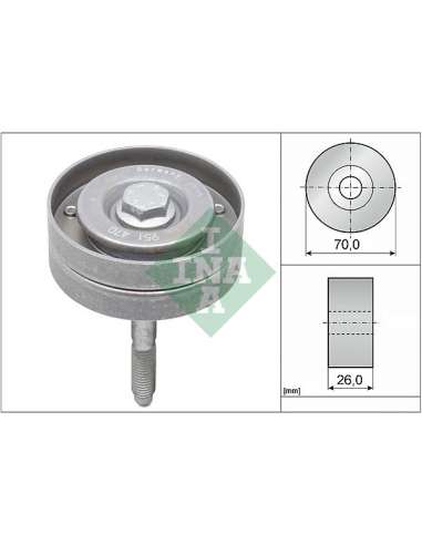 Polea inversión/guía, correa poli V Ina 532 0596 10 - Tensor  Correa auxiliar DriveAlign®
