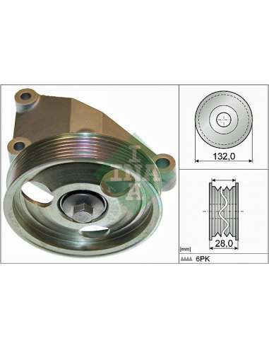 Polea inversión/guía, correa poli V Ina 532 0650 10 - Tensor  Correa auxiliar DriveAlign®