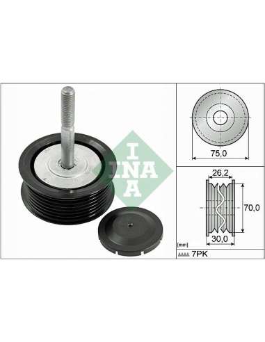 Polea inversión/guía, correa poli V Ina 532 0792 10 - Tensor  Correa auxiliar DriveAlign®