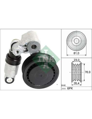 Brazo tensor, correa poli V Ina 534 0011 10 - Tensor  Correa auxiliar DriveAlign®