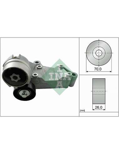 Brazo tensor, correa poli V Ina 534 0146 10 - Tensor  Correa auxiliar DriveAlign®
