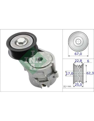 Brazo tensor, correa poli V Ina 534 0246 10 - Tensor  Correa auxiliar DriveAlign®